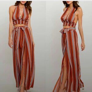 L'ATISTE Halter Top & Maxi Skirt Set